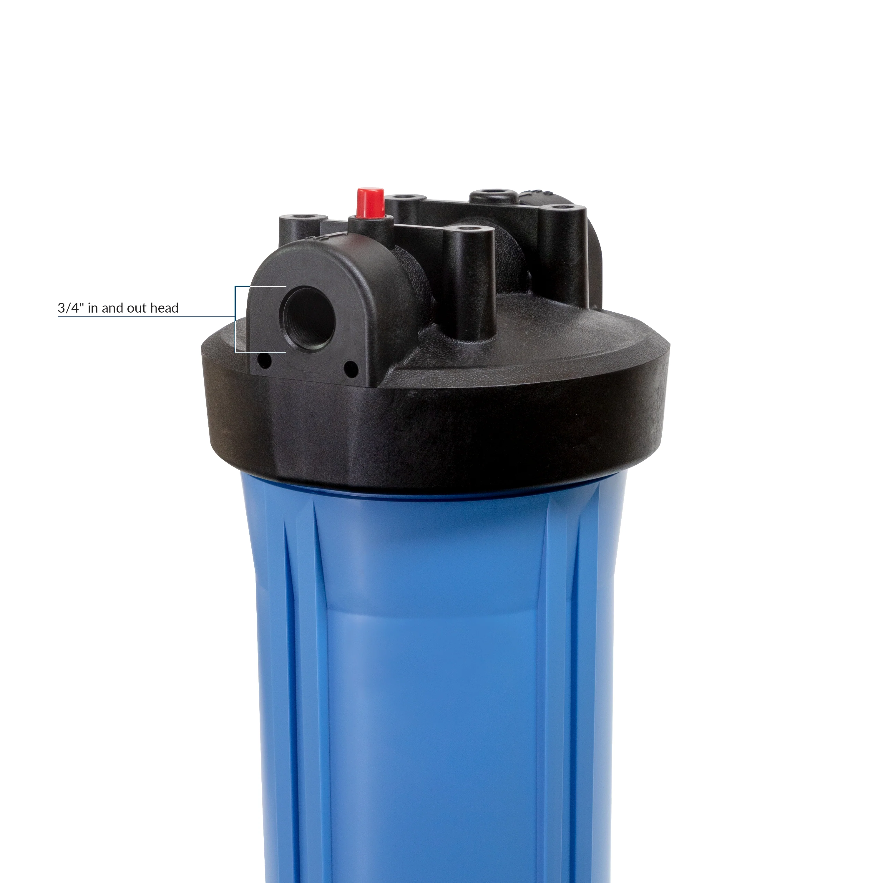 Aquasure Fortitude Series High Flow Housing and CAP - Blue, 20in and 3/4" NPT - Image 2