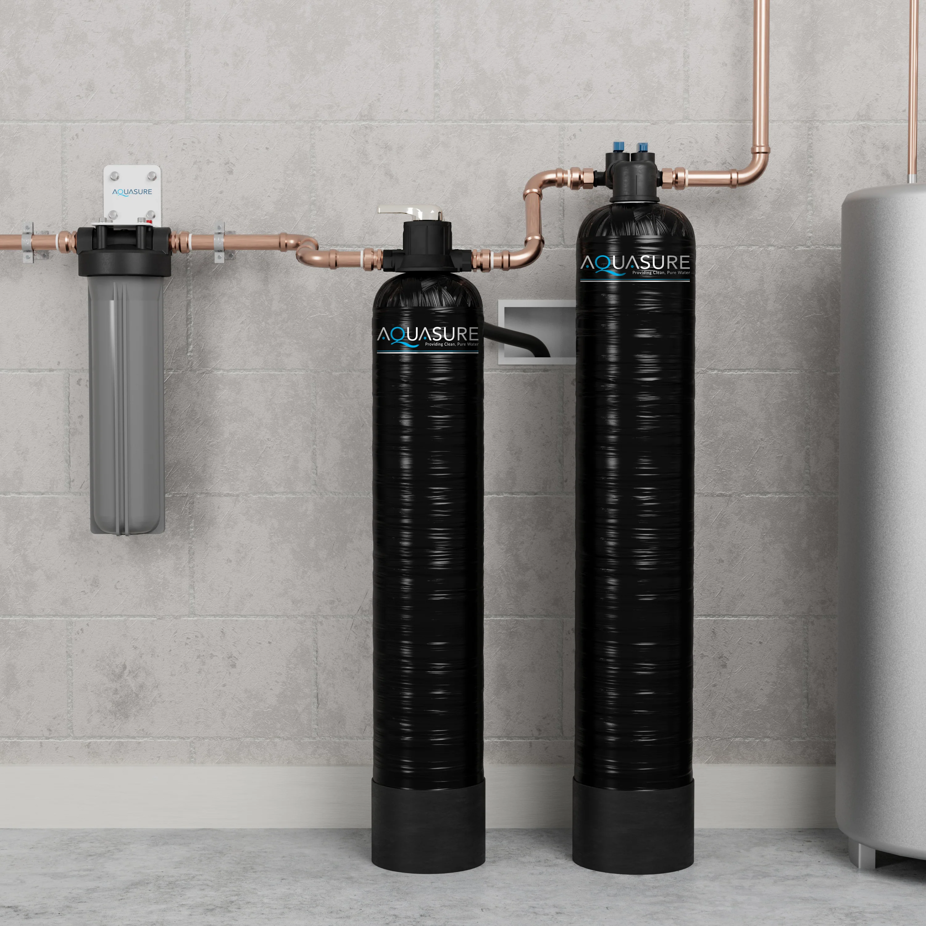 Serene Series | 10 GPM Salt-Free Conditioning Bundle with Fortitude Pro Whole House Water Treatment System & Pleated Sediment Pre-Filter - Image 2