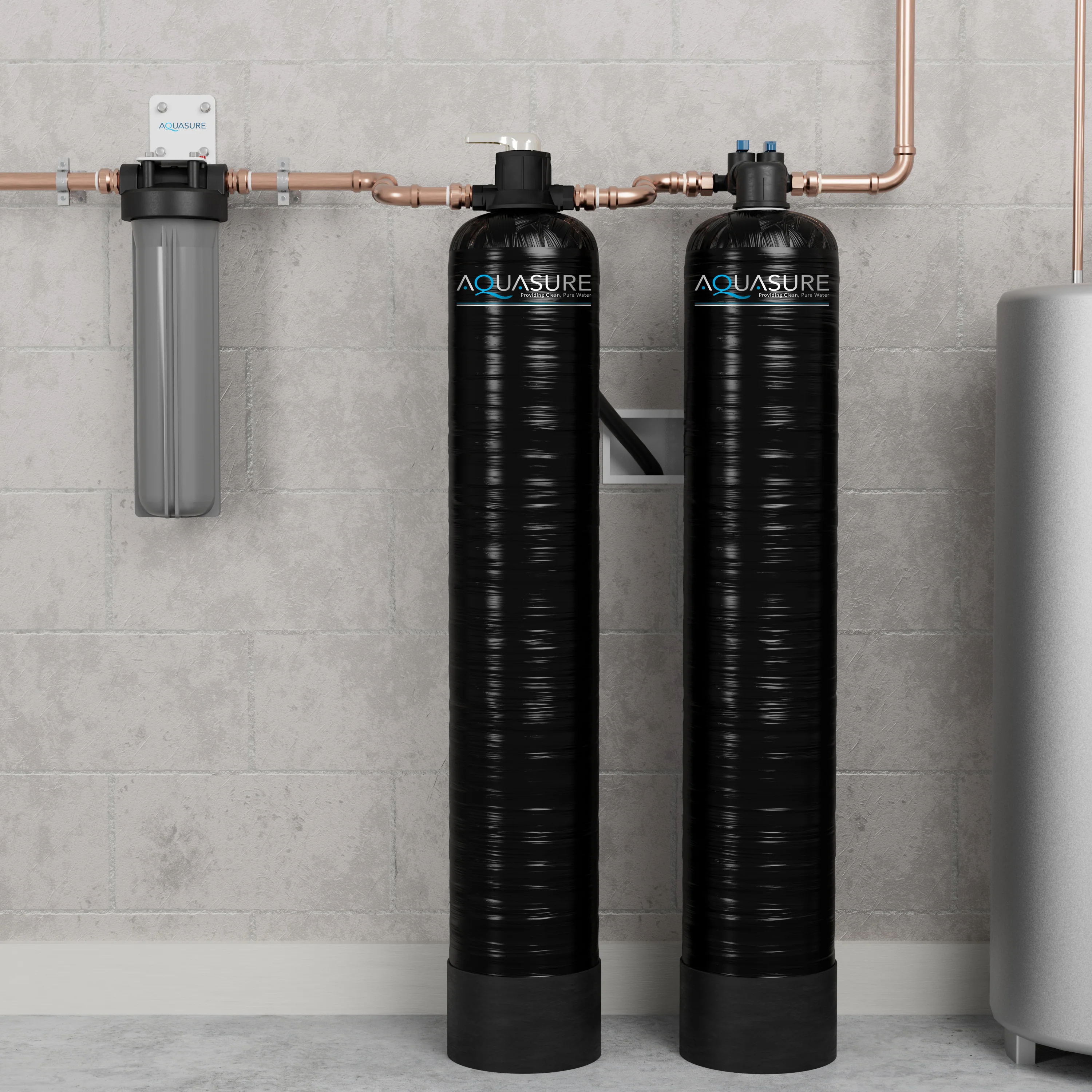 Serene Series | 15 GPM Salt-Free Conditioning Bundle with Fortitude Pro Whole House Water Treatment System & Pleated Sediment Pre-Filter - Image 2