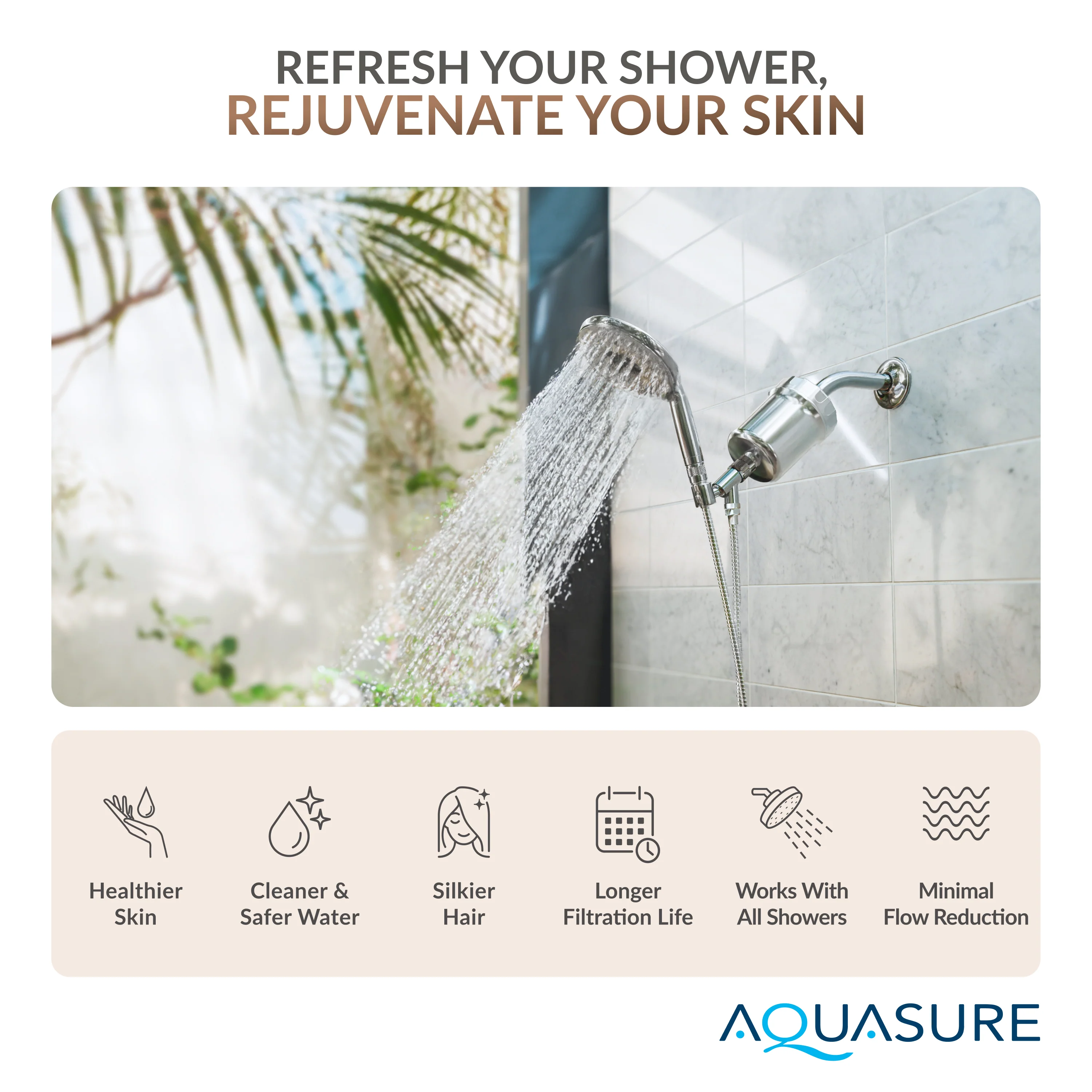 Aquasure Sparkle Series 10,000 Gallons High Capacity Shower Filter - Image 3