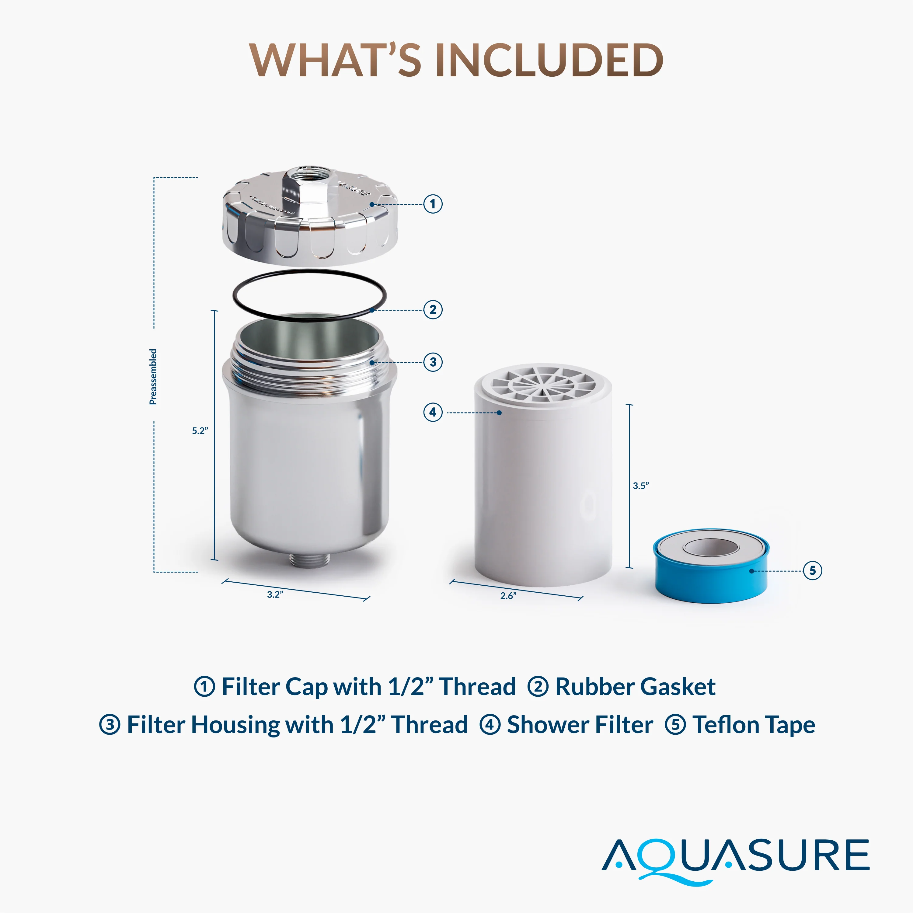 Aquasure Sparkle Series 10,000 Gallons High Capacity Shower Filter - Image 9
