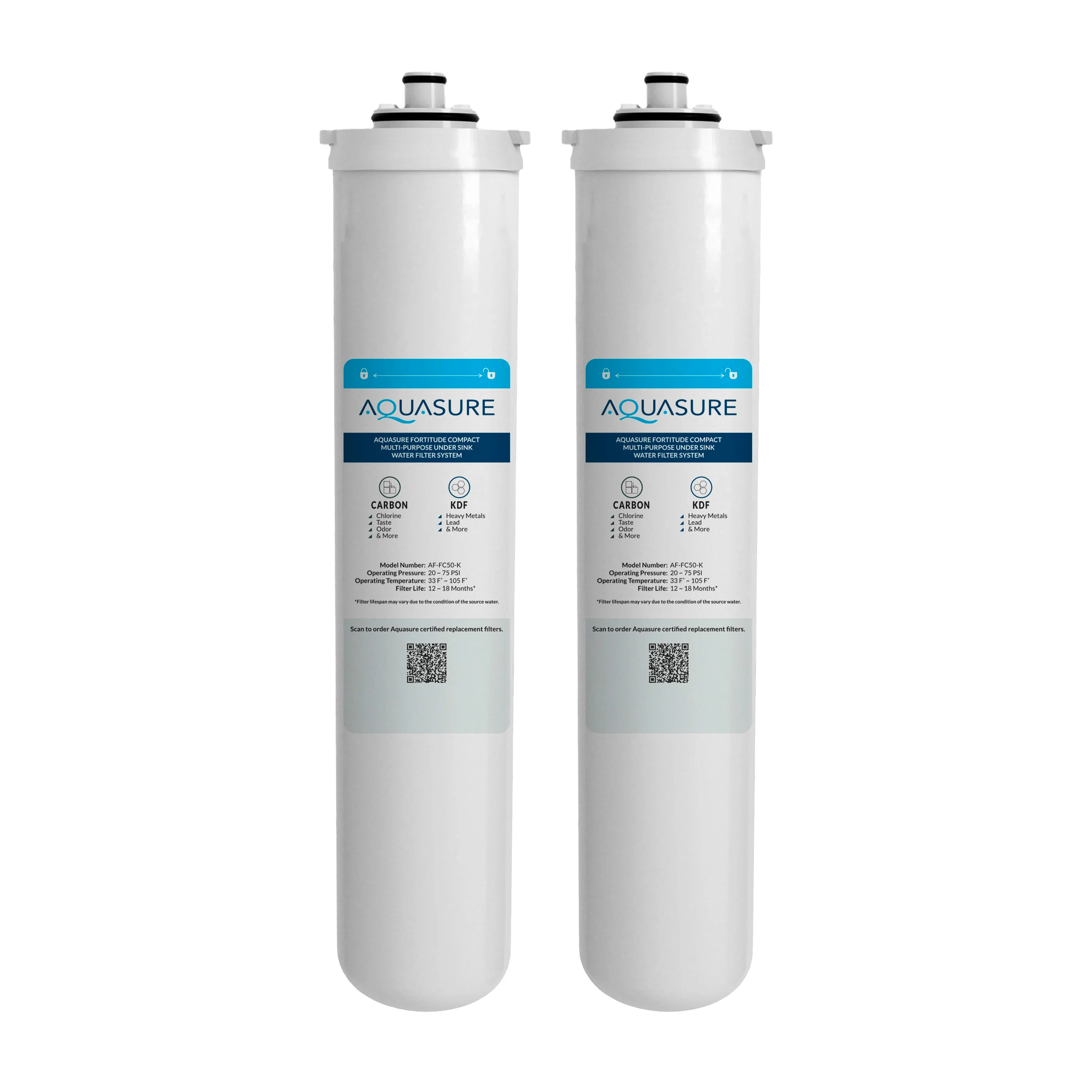 Fortitude Compact | Replacement Filter with Carbon/KDF media (2-Pack)