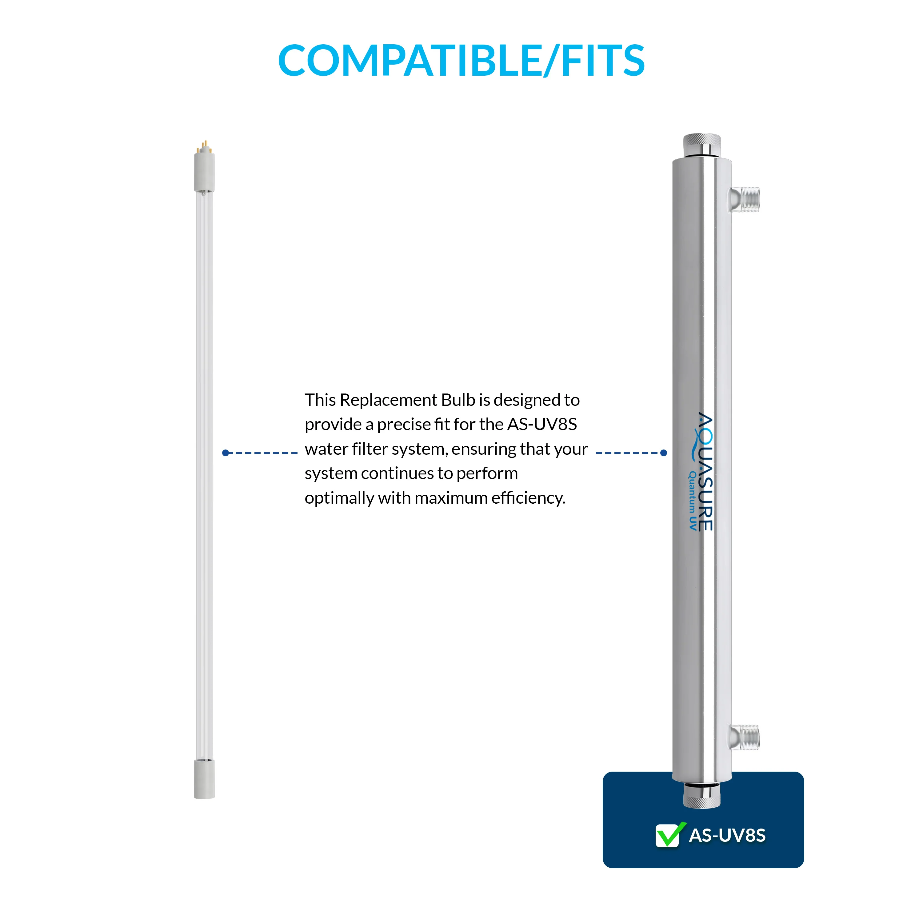 Quantum Series | 8 GPM Whole House UV Replacement 32W Bulb Lamp AF-UV8-BULB, Compatible with AS-UV8S - Image 2